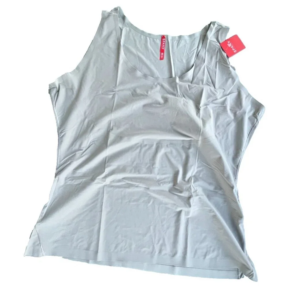 Spanx Cami Tank Top Smoothing Gray Shaping Camisole Slims Shapewear Size 3X - Picture 1 of 12